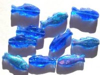 10 25x11mm Transparent Sapphire AB Fish Beads